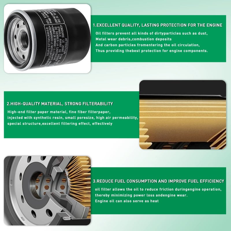 Cyleto Oil Filter for Yamaha YFM450 Kodiak 450 AUTO 4X4 2003-2006 / YFM450FX Wolverine 450 4X4 2006/YFM350 Bruin 350 AUTO 2X4/Road Star XV1700 XV1600 XVZ1300 Vmax 1200 FZ1 R1 R6#2520799 3084963 - Image 5